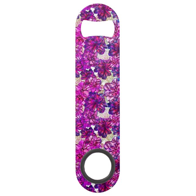 Motif de fleurs abstrait de rose et de pourpre (Devant)