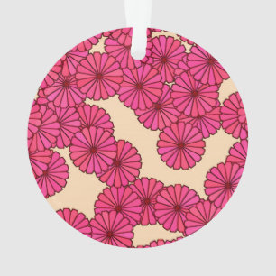 Motif de fleurs Art Déco - rose profond et pêche