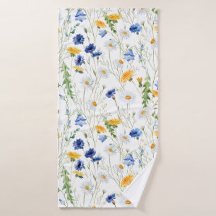 Motif de fleurs bleu et jaune