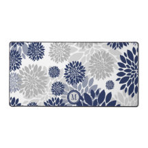 Motif de fleurs bleu gris de la marine moderne