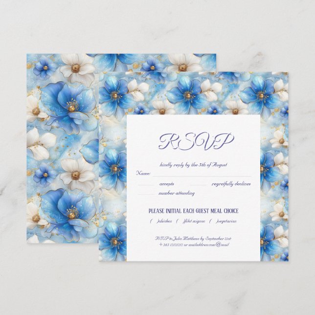 Motif de fleurs bleues (Devant / Derrière)