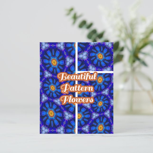 Motif de fleurs bleues abstraites (Debout devant)