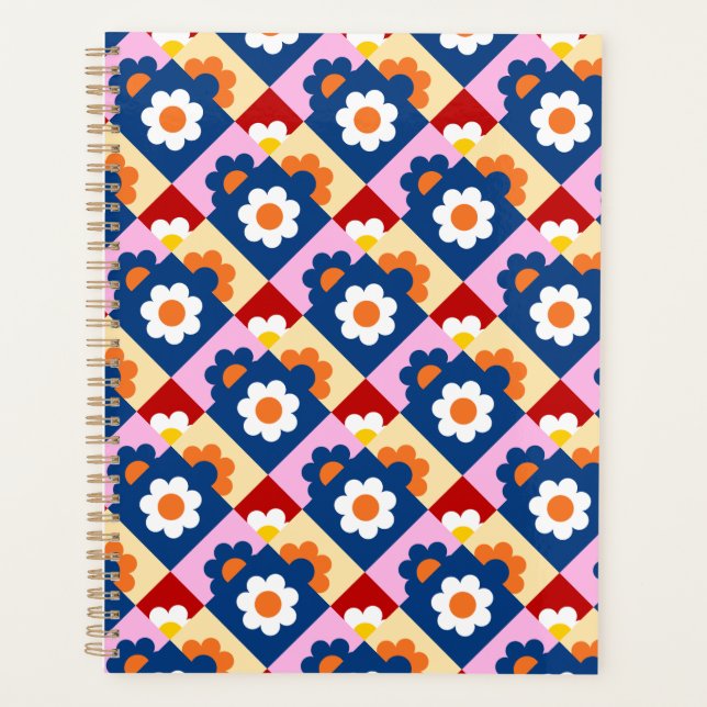 Motif de fleurs colorées rétro mignon  (Devant)