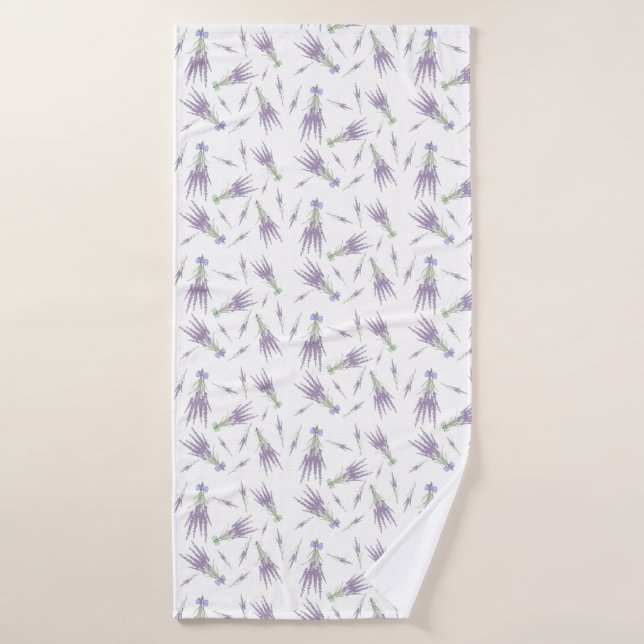 Motif de fleurs de lavande sèche (Serviette de bain)