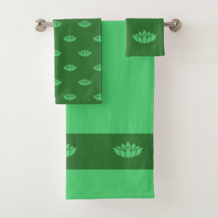 Motif de fleurs de lotus vert