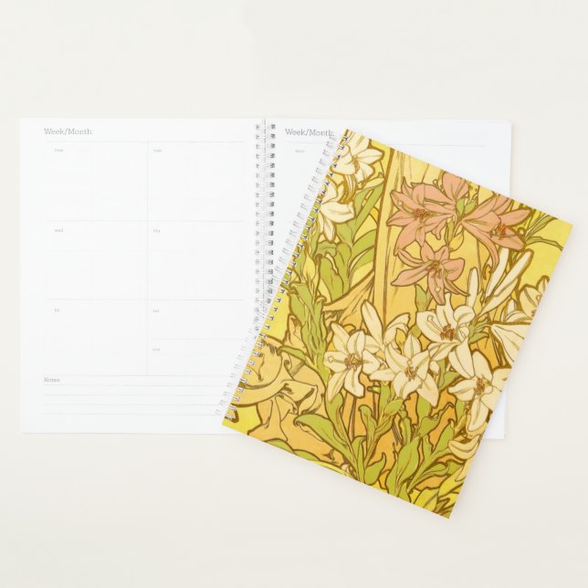 Motif de fleurs de lys d'Alphonse Mucha : Art nouv (Devant avec enveloppe)