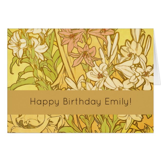 Motif de fleurs de lys d'Alphonse Mucha : Art nouv (Devant horizontal)