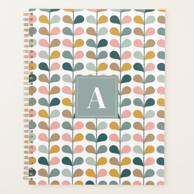 Motif de fleurs de pétale initiales de monogramme  (Devant)