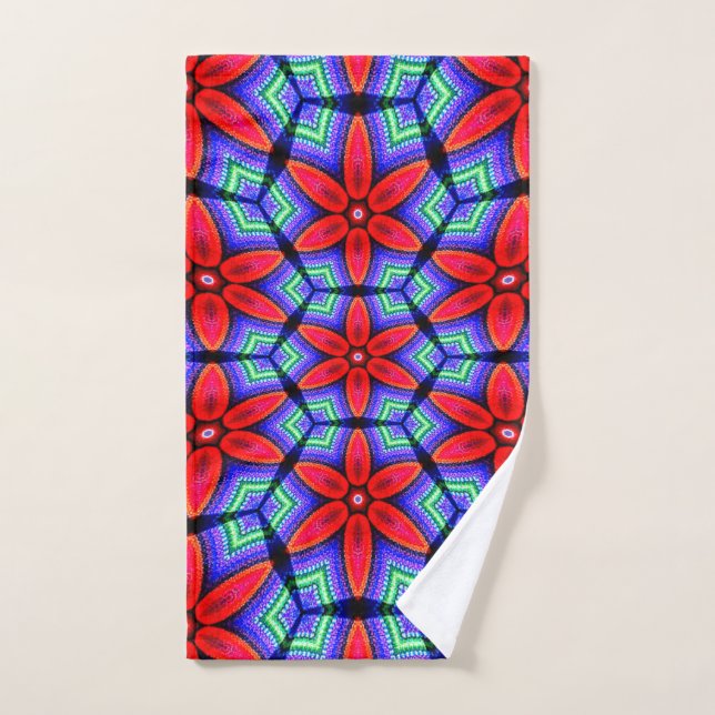 Motif de Fleurs de tissus rouges (Serviette à main)