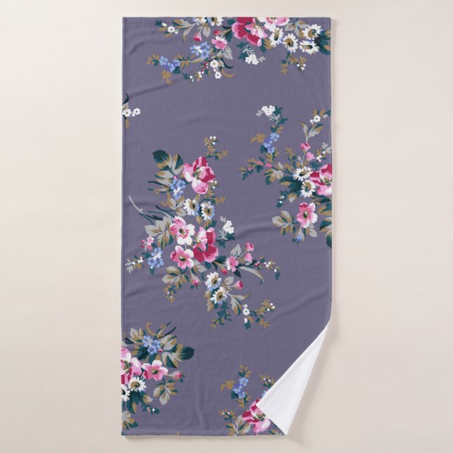 motif de fleurs dessin textile motif d'illustratio (Serviette de bain)