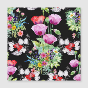 Motif de fleurs d'été colorées de pavot