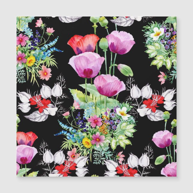 Motif de fleurs d'été colorées de pavot (Devant)
