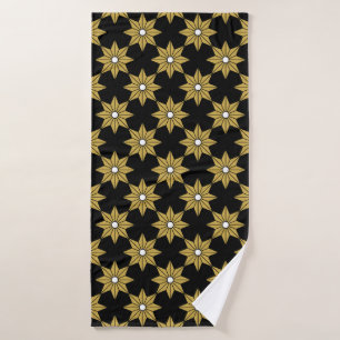 Motif de fleurs d'étoile vintage sans couture. Or