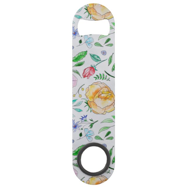 Motif de fleurs et de bourgeons à l'aquarelle légè (Devant)