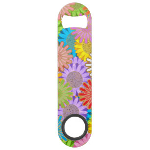 Motif de fleurs hippie chaotique coloré lumineux