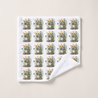 motif de fleurs orange, rose, jaune et bleu
