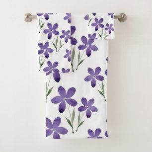 Motif de fleurs pourpre d'aquarelle