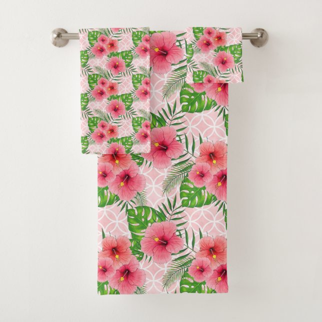 Motif de fleurs rose tropicale (En situation)