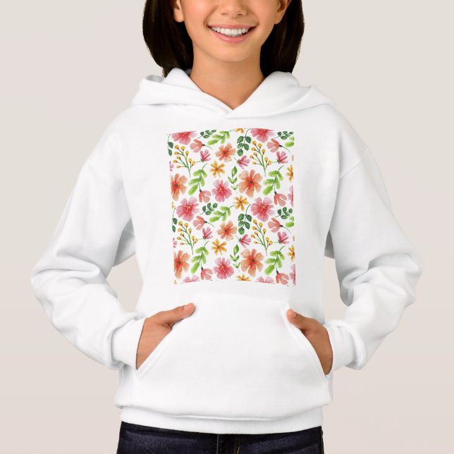Motif de fleurs roses à l'aquarelle (Devant)