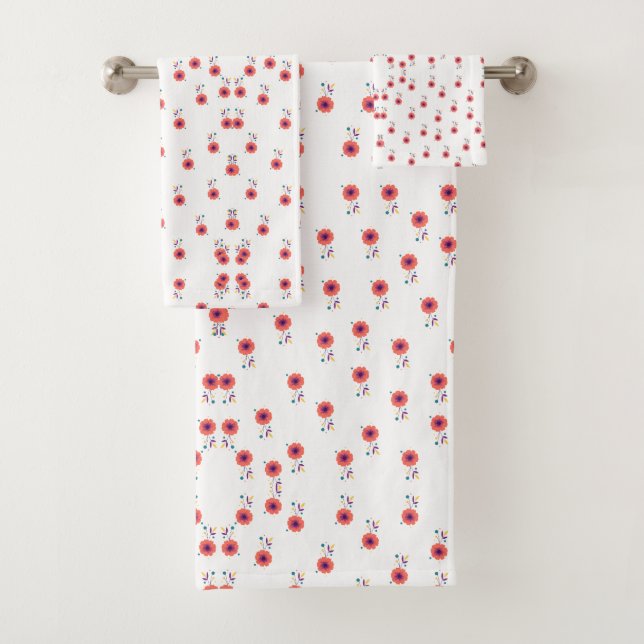 Motif de fleurs sauvages roses élégant (En situation)