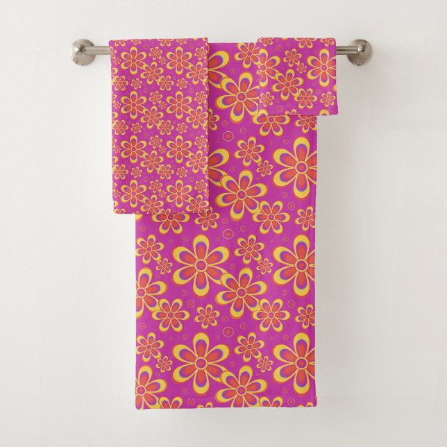 Motif de fleurs Super magenta violet (En situation)