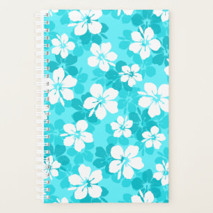 Motif de fleurs tropicales bleu et blanc Hibiscus