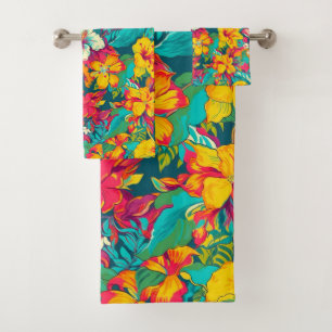 Motif de fleurs tropicales colorées