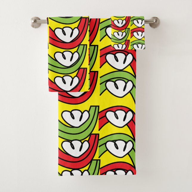 Motif de fleurs vert rouge (En situation)