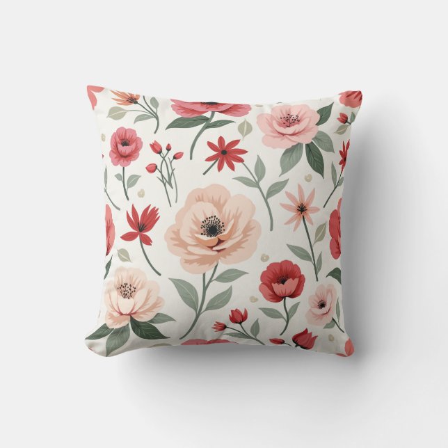 motif de fleurs vintages oreiller (Recto)
