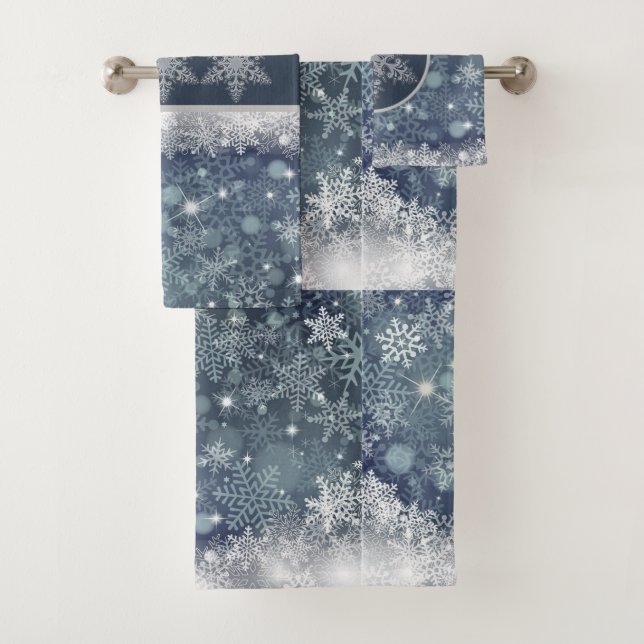 Motif de flocon de neige bleu et argenté pour les  (En situation)