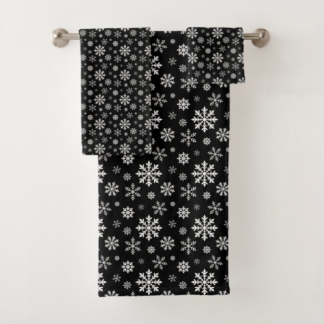 Motif de flocon de neige noir et blanc Élégant Mod (En situation)