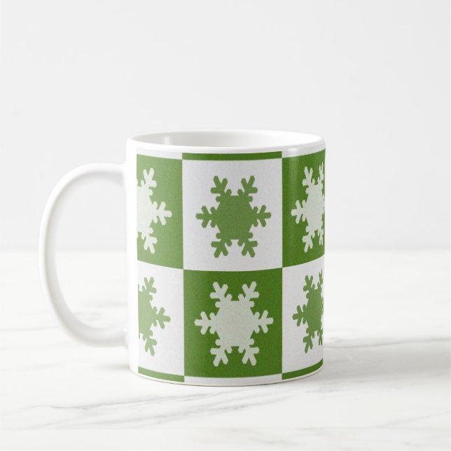 Motif de flocon de neige vert tasse de Noël (Gauche)