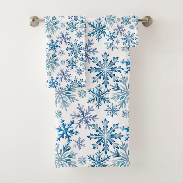 Motif de flocons de neige à l'aquarelle (En situation)