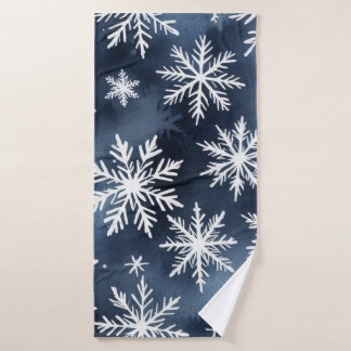 Motif de flocons de neige à l'aquarelle en bleu ma