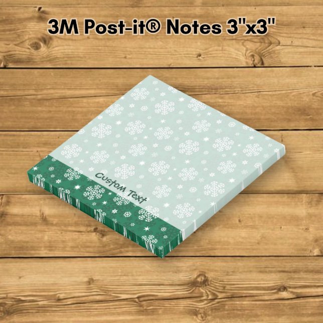 Motif de flocons de neige sur des Post-it vert cad (Créateur téléchargé)