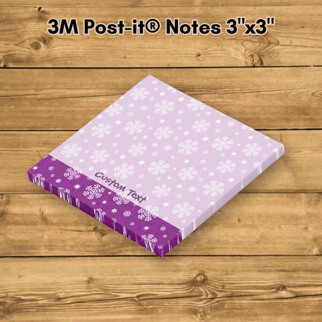 Motif de flocons de neige sur des Post-it violets (Créateur téléchargé)