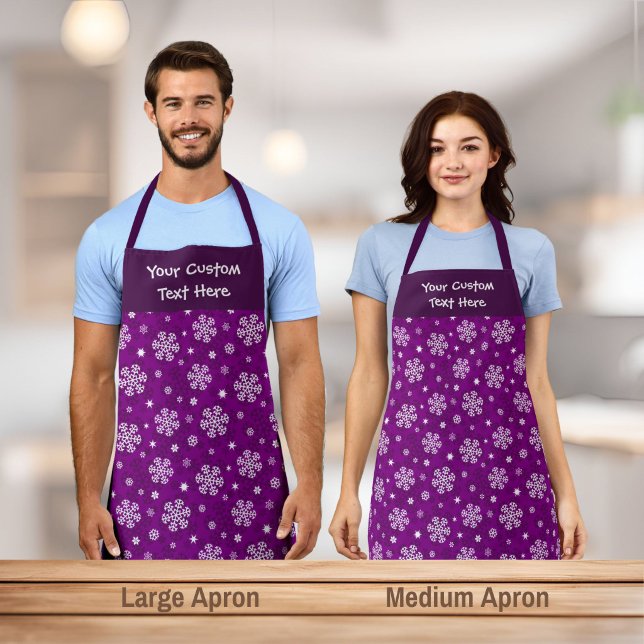 Motif de flocons de neige sur tablier violet (Créateur téléchargé)