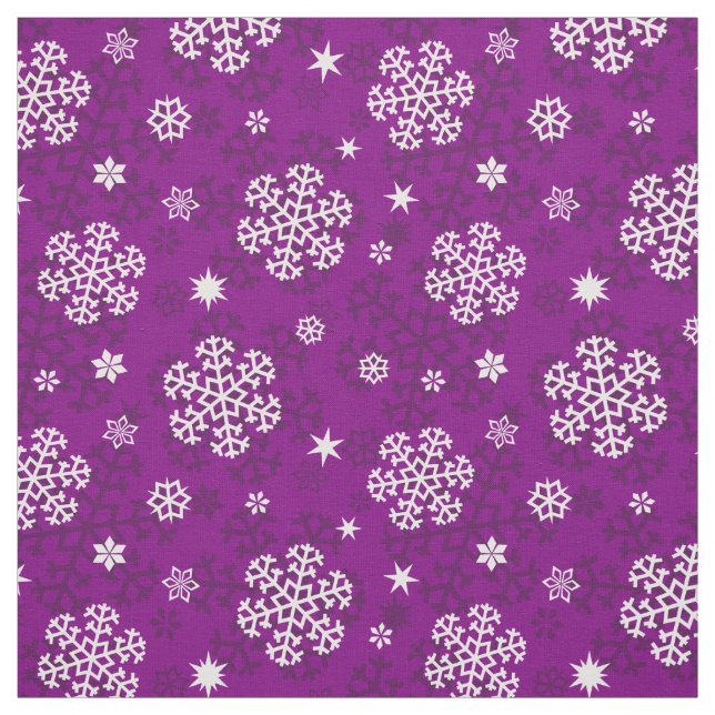 Motif de flocons de neige sur tissu pourpre (Échantillon)