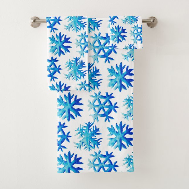 Motif de flocons d'eau bleu (En situation)