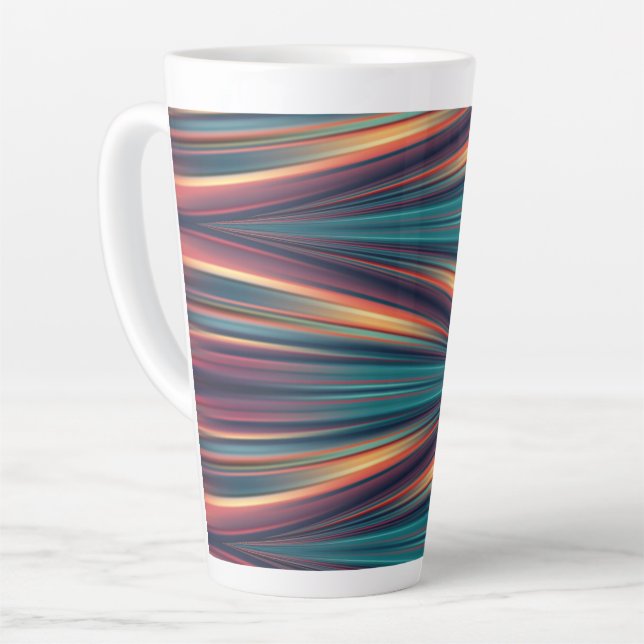 Motif de flux de couleurs transparent sur mug Latt (Angle gauche)