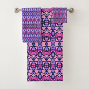 Motif de formes géométriques violet rose