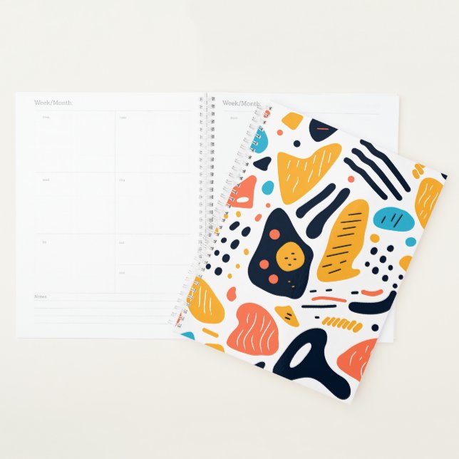 Motif de formes organiques de style Memphis abstra (Devant avec enveloppe)
