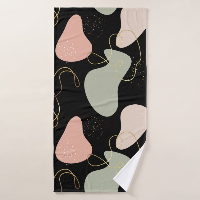 Motif de formes organiques géométriques Boho Abstr (Serviette de bain)