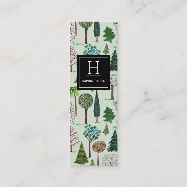 Motif de Forrest Arbres | Gardener Cartes de visit (Devant)