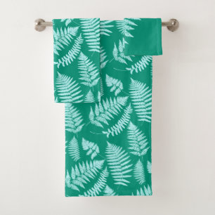 Motif de foune boisée, Aqua et Turquoise
