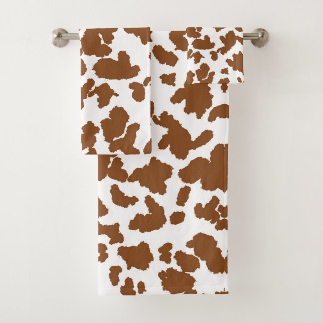 Motif de fourrure de vache marron et blanc  (En situation)