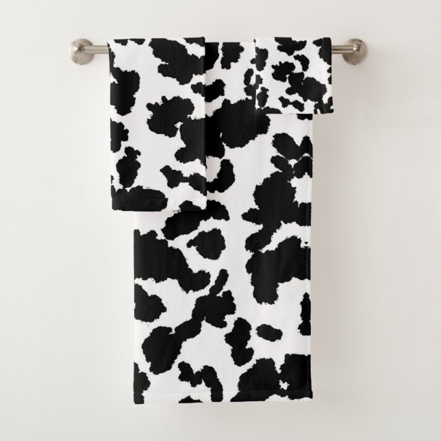 Motif de fourrure de vache noir et blanc  (En situation)