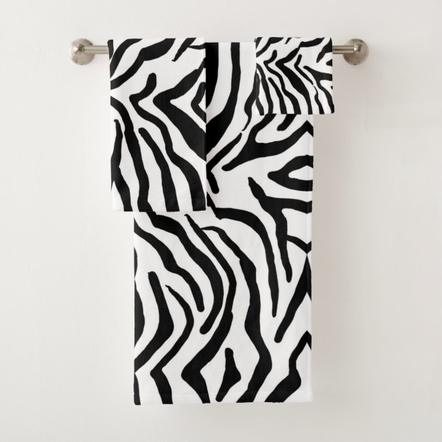 Motif de fourrure de zèbre noir et blanc  (En situation)