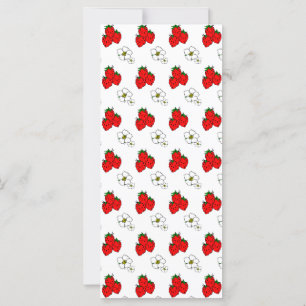 Motif de fraises et de fleurs rouges rétro
