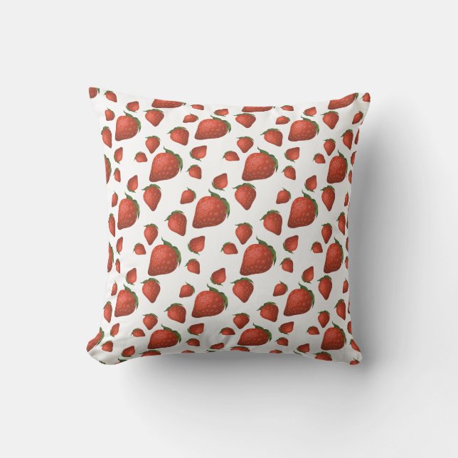 Motif de fraises Oreillers à lancer de fruits roug (Recto)